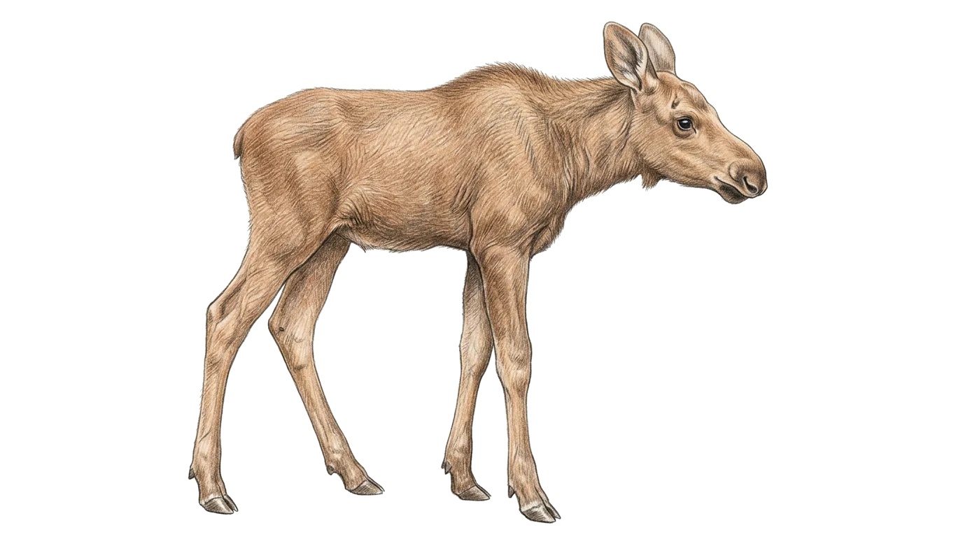 Älgkalv, illustration ur boken